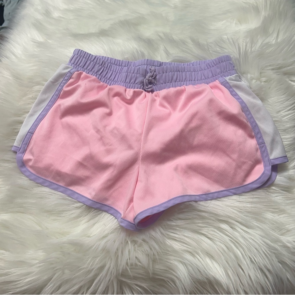 Size Large GIRLS Pink and Purple Champion Athletic Shorts E2